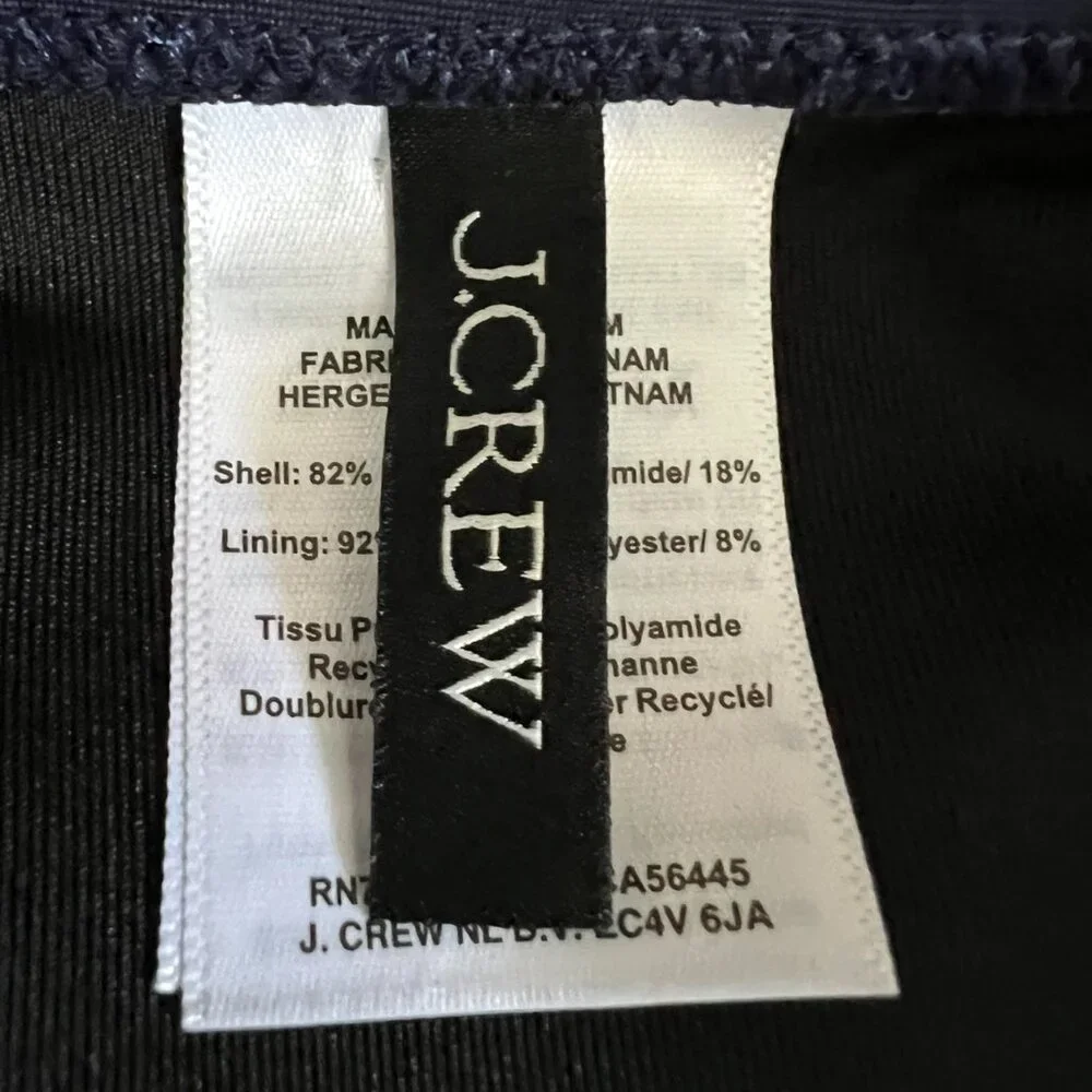 J Crew Ruched V-Neck Swimsuit In Navy Blue Size 16
